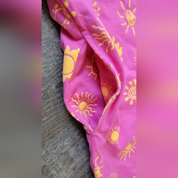 Vintg Early 90's Romper Girls 16/ Women's XS Pink w/90's Style Sun Built-in Tee - Picture 4 of 14
